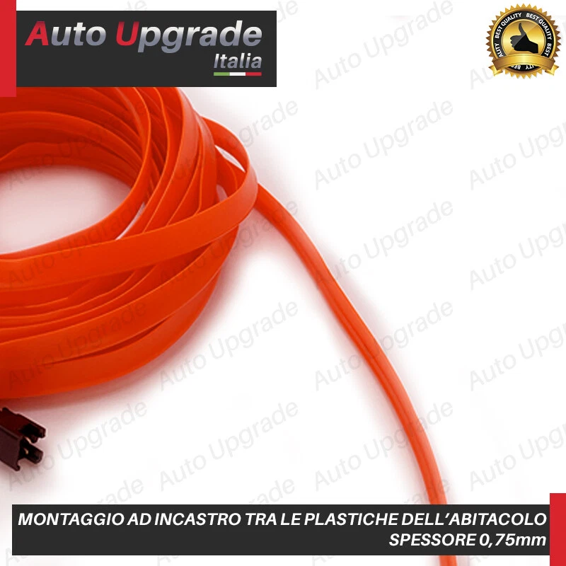 KIT LED INTERNI LUCE AMBIENTE FIBRA OTTICA ROSSO RED 5 METRI PER JEEP RENEGADE - Immagine 4 di 4