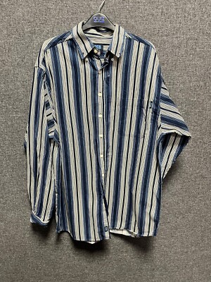 Nico strukturiertes gestreiftes Langarmshirt blau Large TD130 HH 10