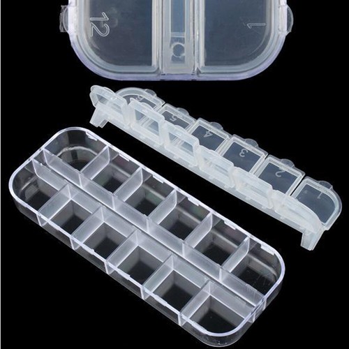 Nail Art Box Empty Divided Case Nail Tips Rhinestone Beads Gems Storage Box - Zdjęcie 4 z 12