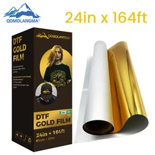CA Pickup 24in x 164ft DTF Gold Foil Film Roll DTF Transfer Film Roll Cold Peel