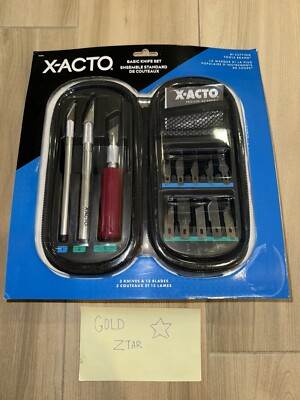X-ACTO Compression Basic Knife Set, 3 Knives, 13 Blades, Carry Case, 17 Pcs NIB