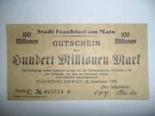 BANCONOTA ANTICA 100 MILLIONEN REICHSMARK GERMANIA 1923 SPL CON STELLINA