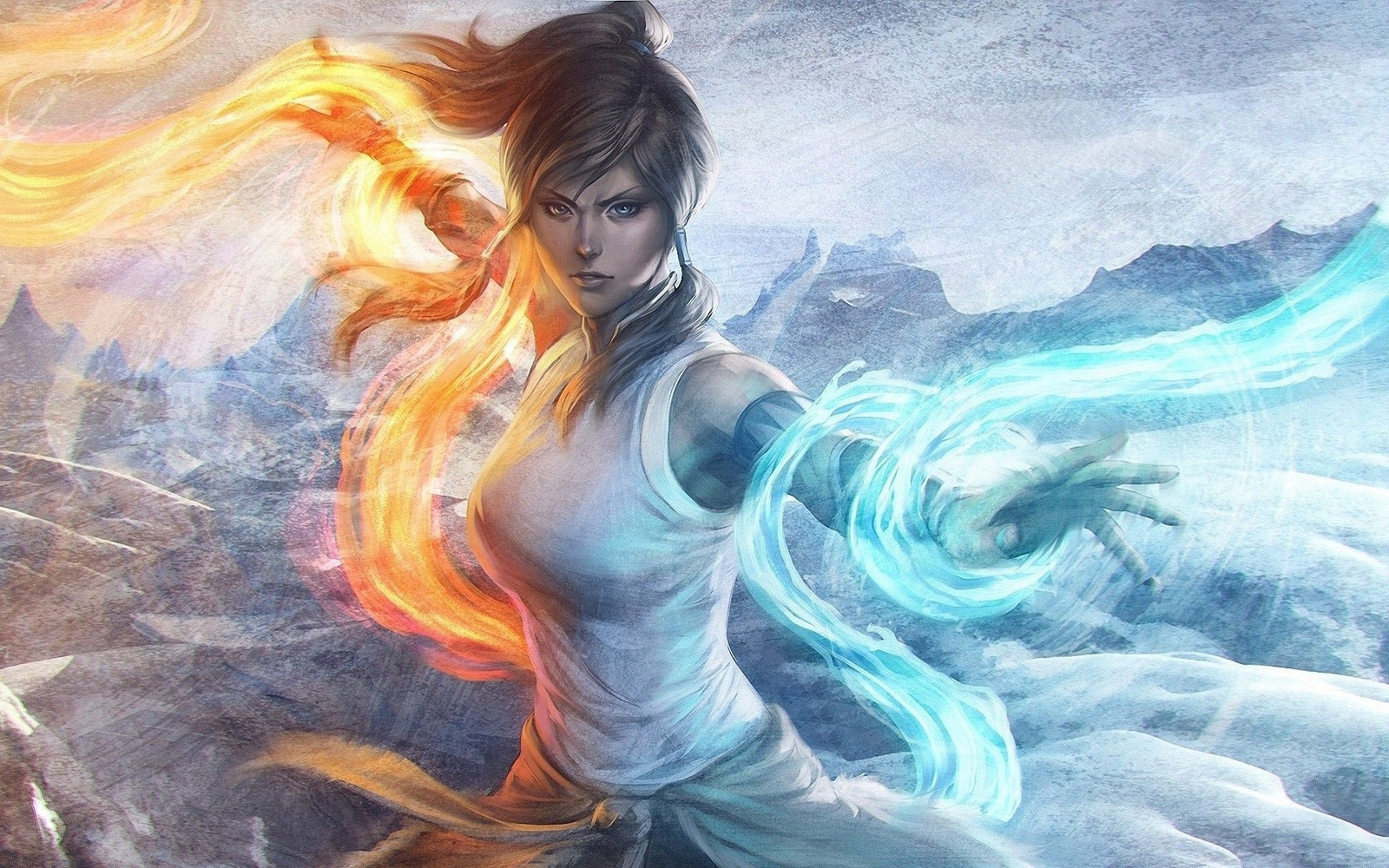Anime the legend of korra drawing elements women warrior CCG Gaming Mat Desk