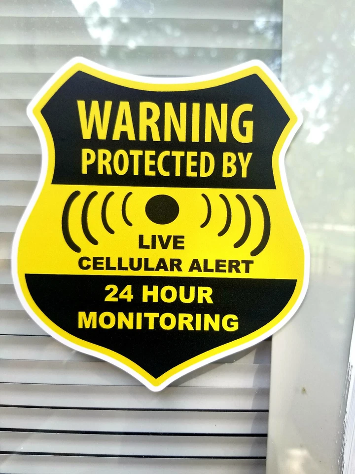 Home CCTV Surveillance Security Camera Video Sticker Warning Decal Window Sign - Image 2 of 4