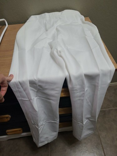 US Navy DLA Womens White Polyester Slacks Pants 10 MT Misses Tall - Picture 3 of 5