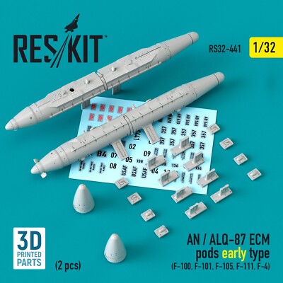 RS32-0441 1:32 AN / ALQ-87 ECM pods early type 2pcs F-100 F-101 F-105 F-111 F-4