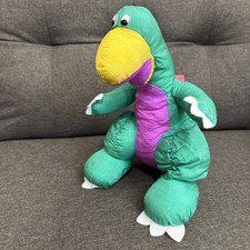Vintage Gibson Greetings Parachute Material Green Purple Dino Trex 12 inches.