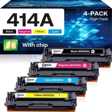 4PACK Toner Cartridge (with Chip) Compatible for HP 414A, High Yield - FAST SHIP
