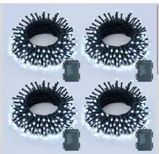 Battery Operated String Lights 4 Pack 16.5Ft 50LED String Lights with Remote ...