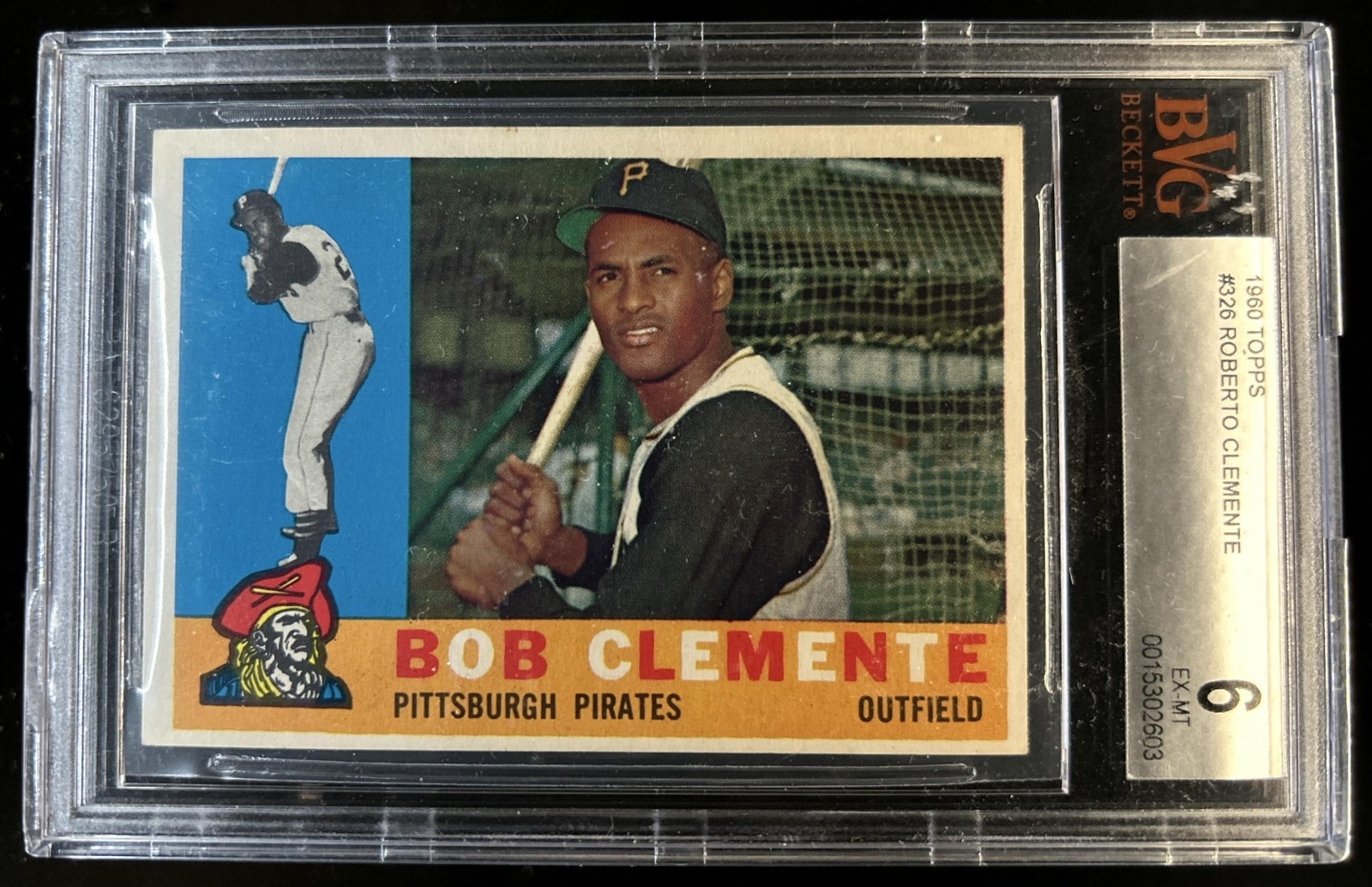 1960 Topps Bob Clemente #326 Pirates BVG 6
