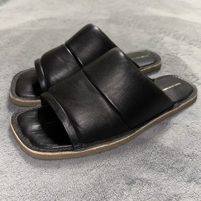 Dries Van Noten Leather Slip On Sandals Size 44 Soft Sheepskin Padded Vamp Italy