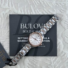Bulova Sutton Diamond White/Rose Gold Dial 98P200 Women's Quartz Watch 28MM