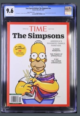 #ad Time Magazine Simpsons Variant Homer Simpson Cover CGC 9.6 Grade $174.99