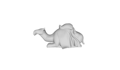 Printle Animal Camel 02--Saddled Lying Down Arab Figure for Dioramas Train Sets