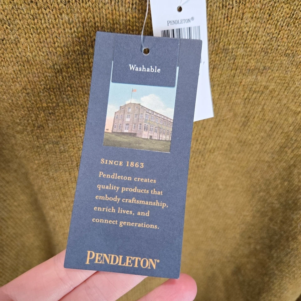 NWT Pendleton Washable Shetland Wool Pullover Sweater Honey Yellow Tan XL - Image 4 of 4