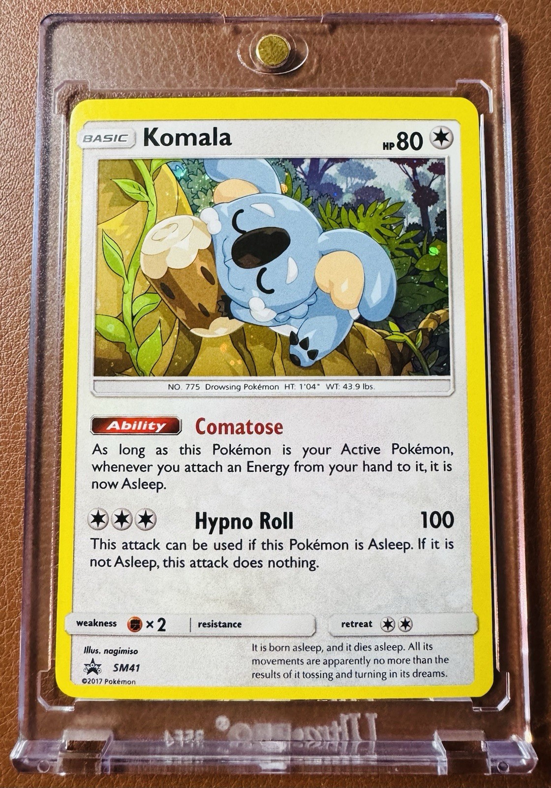 2017 Pokemon TCG Komala Black Star Promo - Cosmos Holo - SM41 - Sun & Moon