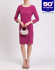 RRP€273 PENNYBLACK Mini Pencil Dress IT42 US6 UK10 M Pink 3/4 Sleeve Round Neck