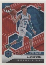 2020-21 Panini Mosaic NBA Debut Mosaic Red Wave Prizm LaMelo Ball #262 02ez