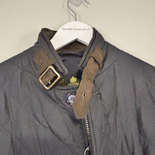 BARBOUR Men’s Black QUILTED LUTZ Buckle Collar Jacket Pockets Lightweight Size S - Picture 2 of 11