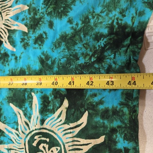 Sarong Sama 100 % rayón - azul verde tie dye estampado solar envoltura de flecos - Imagen 7 de 8
