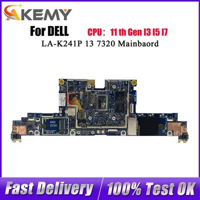 For DELL Latitude 13 7320 Mainboard LA-K241P 0TNW0H 0H239K 0P00J4 0W42NR i5 i7