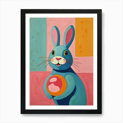 Osterhase 2 Kunstdruck gerahmt Wandbild Poster Leinwanddruck Bild