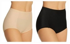 2 PACK Women's 2XL Maidenform FLEXEES Shapewear Smoothing Briefs BEIGE  BLACK