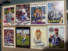 PAT NESHEK SIGNED 8 CARD LOT PHILLIES A's TWINS ROCKIES TOPPS HERITAGE