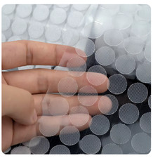 Klettpunkte Transparent Klettband wei&szlig; 10-20 mm selbstklebend Klettverschluss