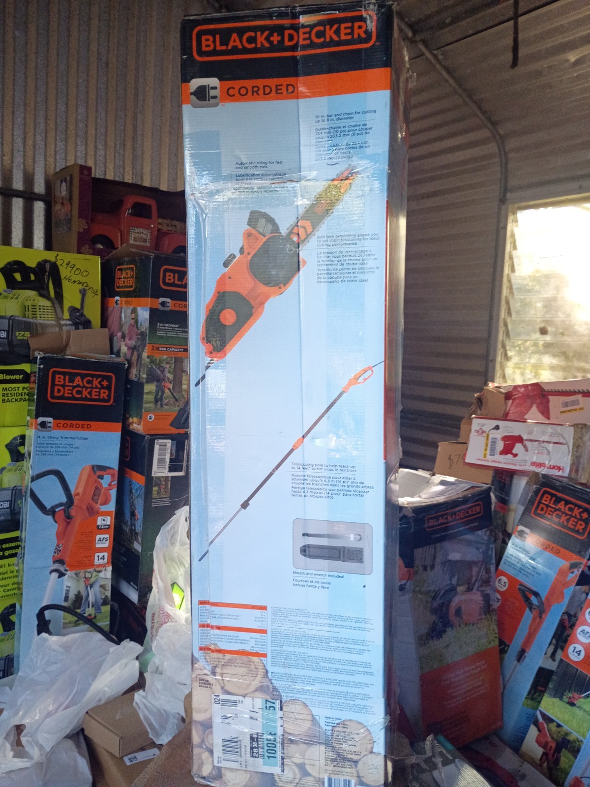 BLACK+DECKER Corded 2-in-1 Chainsaw Pole Saw 10” Bar 14ft Reach Tree Trimmer New