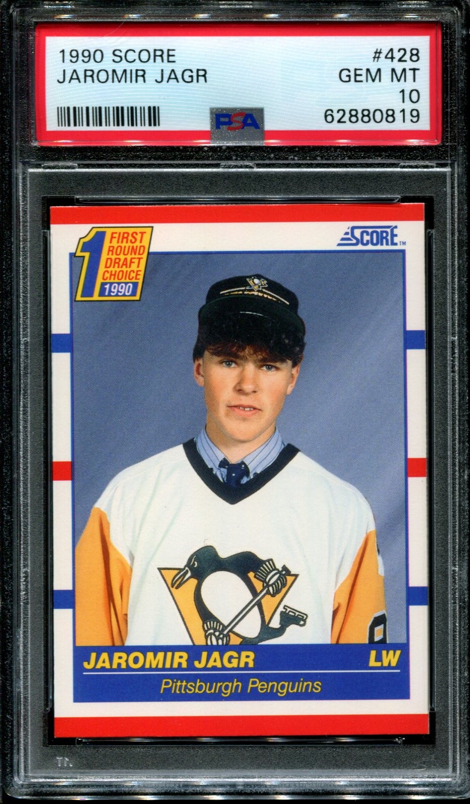1990 SCORE #428 JAROMIR JAGR RC PENGUINS PSA 10