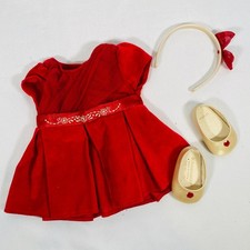 15" American Girl Doll 2018 Bitty Baby Merry  Bright Christmas Dress, Complete