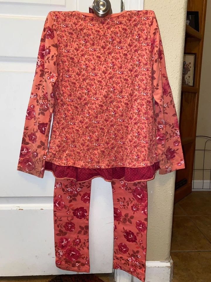 Camisa y Leggings Naartjie Niños Talla 9 Años Rosa Y Rojo Floral Foto 2 de 4
