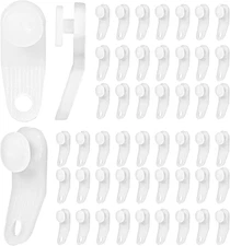 50 Pcs White Plastic Curtain Track Hooks Gliders Roller Slides for Rail Tracks