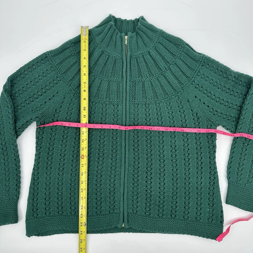 Cárdigan suéter verde grueso tejido acogedor Talbots XL punto mixto cremallera talla XL para mujer Foto 4 de 4
