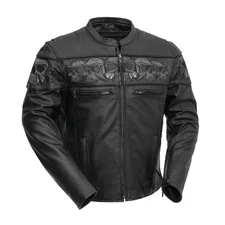 Men’s Genuine Leather Motorcycle Jacket Black Classic Biker Style S–8XL
