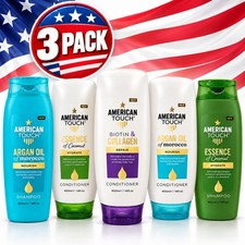 3 Pack American Touch Shampoo Conditioner 400ml Argan Coconut Biotin Collagen