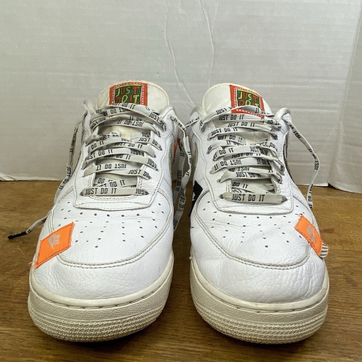 靴 27cm NIKE AIR FORCE 1 07 PRM JUST DO IT Nike Air Force 1 Low 07 PRM Just Do It White Orange Black Men's