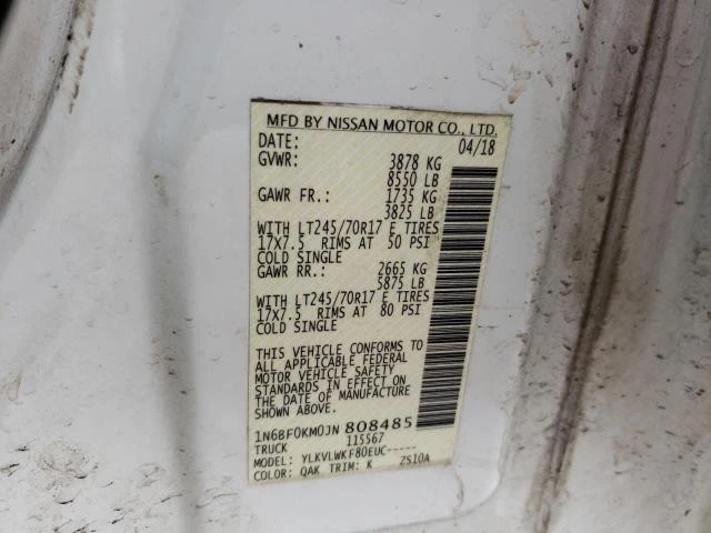 Used Starter Motor fits: 2018 Nissan Nv 1500 4.0L 6 cylinder Grade B - Image 2 of 4