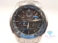 Casio Oceanus Manta Men's Solar Radio Watch OCW-S1400 Titanium Black Silver Use