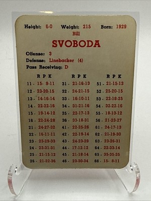 1958 - 1960 APBA Football ORIGINAL - BILL SVOBODA, New York Giants