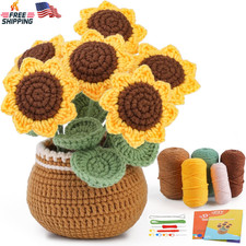 Sunflower Crochet Kit for Beginners Complete Starter Kit with Video Tutorials