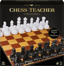 Chess Teacher, Learn to Play for Beginners, Age 8-Adult, Labeled Pieces