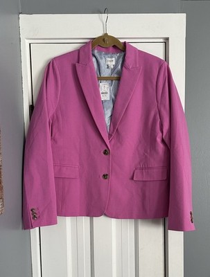 J.CREW Women's Blazer Pink Long Sleeve Buttons Pockets Barbiecore Size 12 NWT