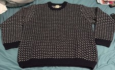 Men's Bean's Classic Ragg Wool Sweater Crewneck Bird's-Eye Sz Xl Plz Read Ec