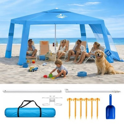Purebox Beach Tent Shade 8x8 FT UPF50+ 3Min Setup 8 Person