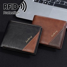 Men's RFID Short Leather Wallet Money Clip Bifold Credit Card Holder Cash Pocket