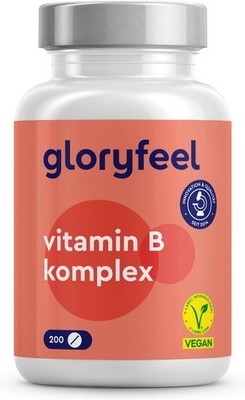 Vitamin B Komplex - 200 vegane Tabletten (7 Monate) - Alle 8 B-Vitamine in 1