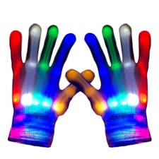 DALEDWN Led Gloves 5 Colors 6 Modes Light up Small Age3-8 , White