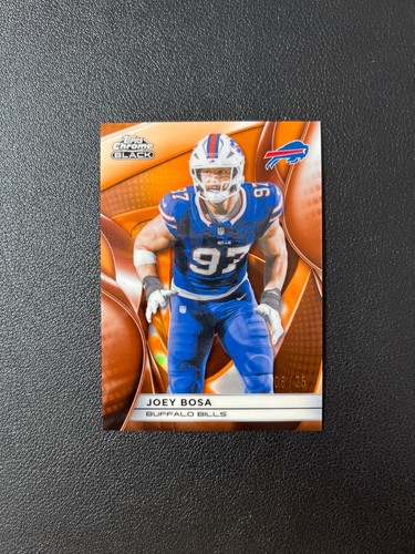 2025 Topps Chrome Black Football Joey Bosa Orange Refractor 08/25 BRSH